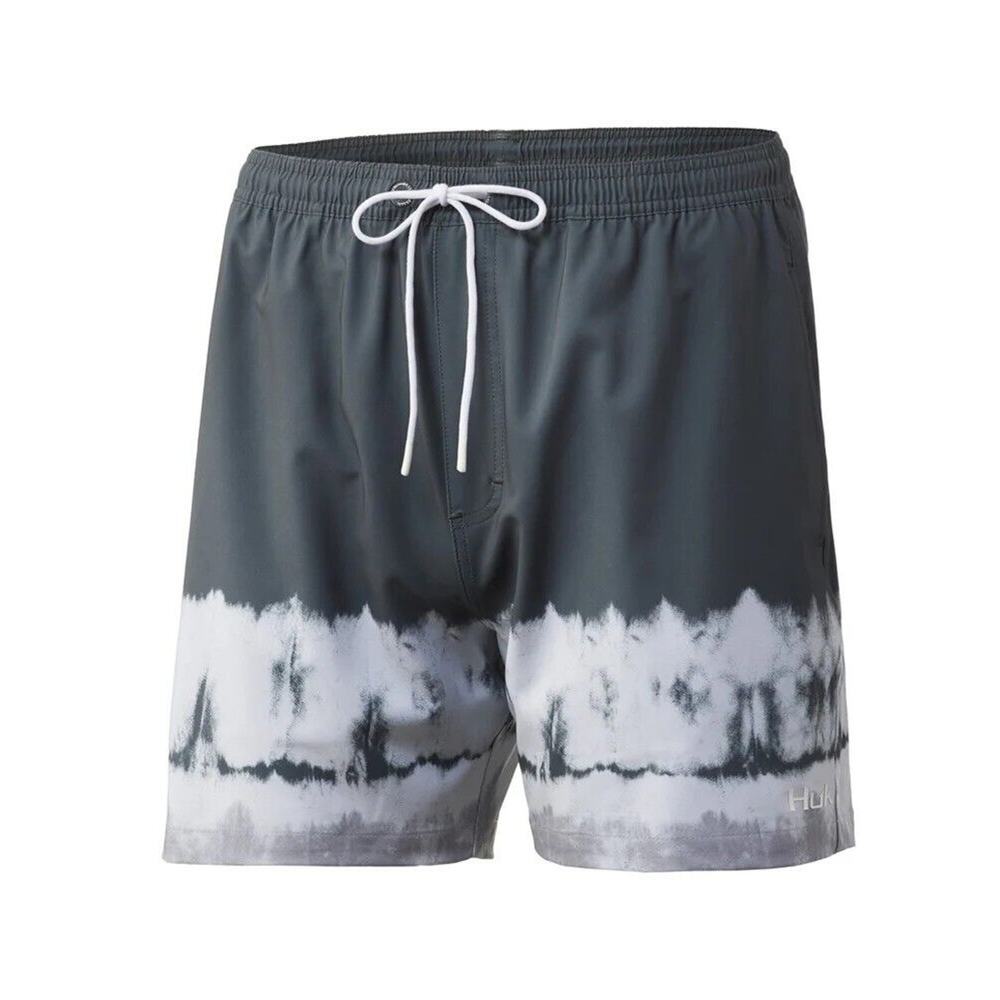 Huk Pursuit Salt Dye Volley 5.5" Swim Short in Dark Gray New Size XL Brief $40